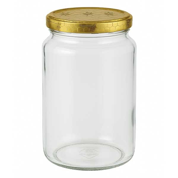 Verre rond 795ml + couvercle BasicSeal Nid d'abeille UNiTWiST