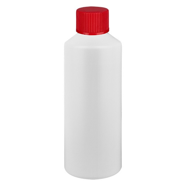 Flacon cylindrique en PET blanc 100 ml, S20x3, sans bouchon