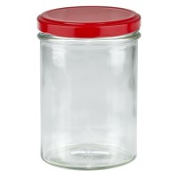 Verre renversé 435ml + couvercle BasicSeal rouge UNiTWIST Verre renversé 435ml + couvercle BasicSeal rouge UNiTWIST