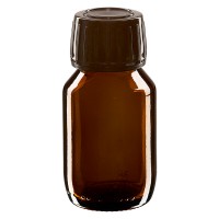 50ml Euro-medicijnfles bruin met bruine schroefsluiting VR 50ml Euro-medicijnfles bruin met bruine schroefsluiting VR