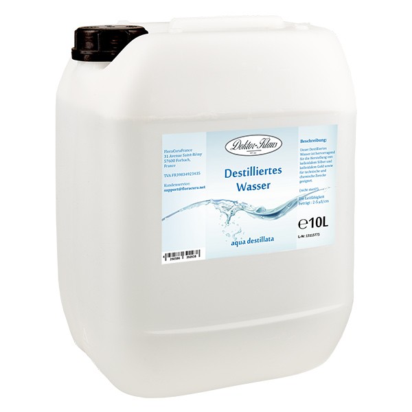 10 liter gedestilleerd water - Aqua dest in blanke premium jerrycan van Doktor Klaus