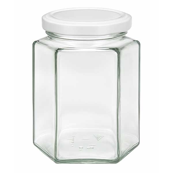 390ml Hexaglass met BasicSeal deksel wit UNiTWIST