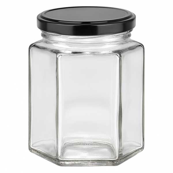 196ml Hexaglass met BasicSeal deksel zwart UNiTWIST