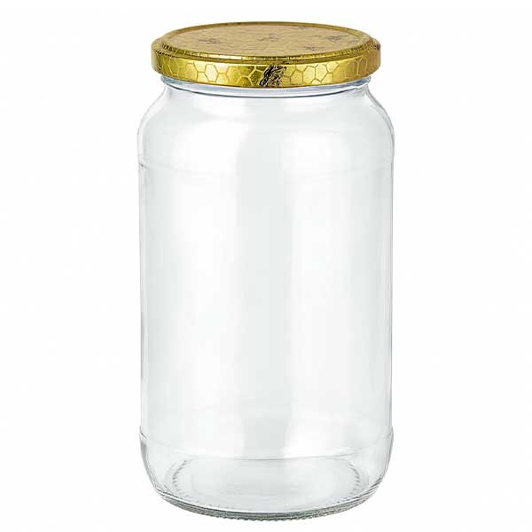 1062ml Verre rond + couvercle BasicSeal Nid d'abeille UNiTWiST