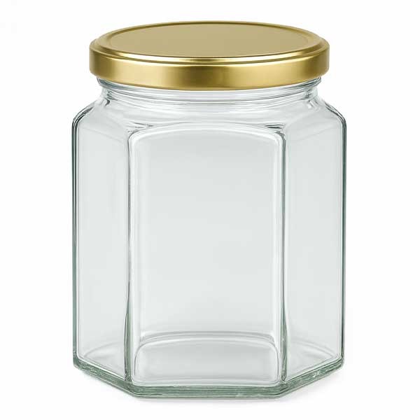 Verre hexagonal 288ml avec couvercle BasicSeal or UNiTWIST
