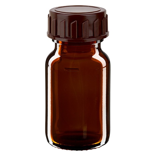 Flacon médical de 30 ml avec bouchon marron