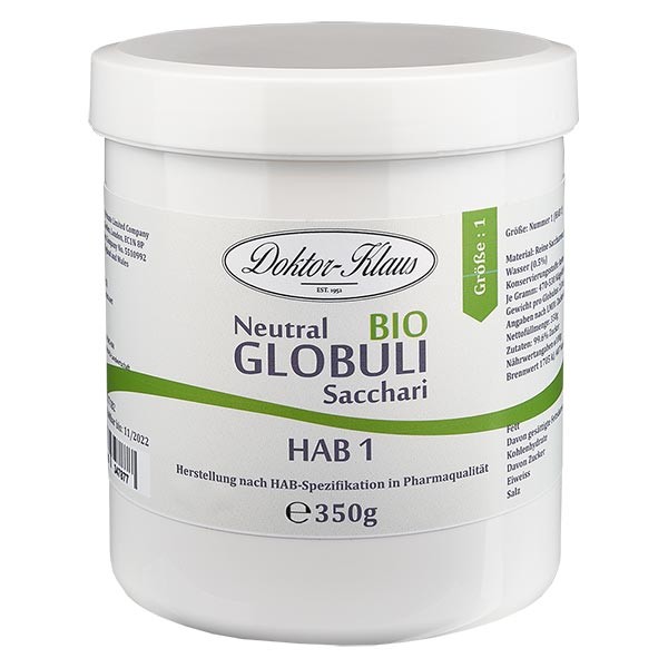 350g globules neutres bio HAB1, 100 % pure saccharose