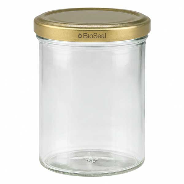 435 ml trommelglas met BioSeal gouden UNiTWIST