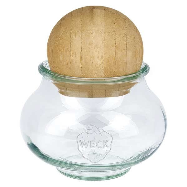 juwelenpotje WECK RR80 van 560 ml met houten bal