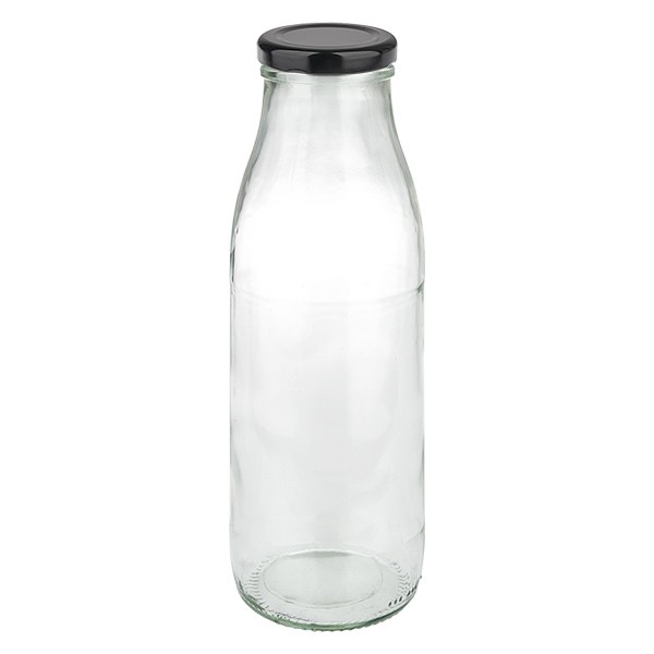 Bouteille de lait 500ml + couvercle BasicSeal noir..
