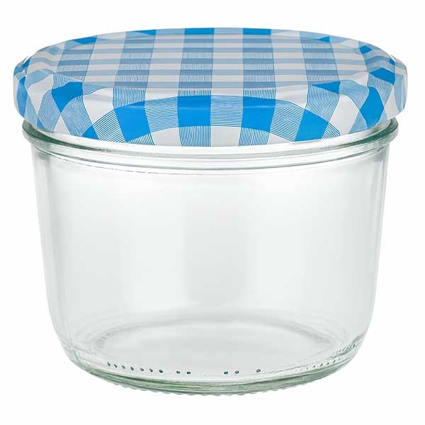 Verre renversé 230ml + couvercle BasicSeal bleu/blanc UNiTWiST