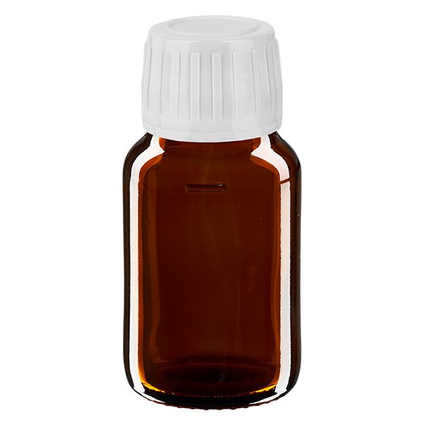 Flacon médical de 30 ml avec bouchon blanc