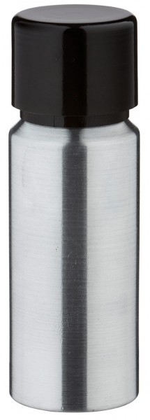 20 ml aluminium fles geslepen incl. schroefdop zwart met conusafdichting
