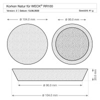 Preview: 1062ml juwelenpot WECK RR100 met kurk naturel Preview: 1062ml juwelenpot WECK RR100 met kurk naturel