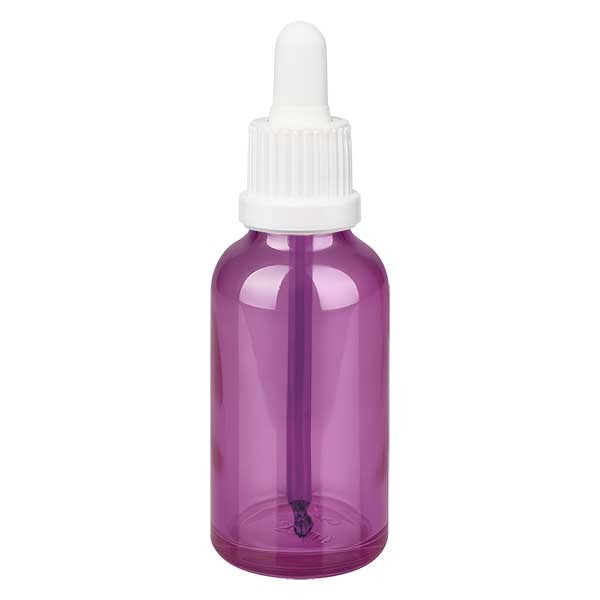 Flacon pipette blanc de 30 ml avec bague d&#039;inviolabilité PurpleLine UT18/30