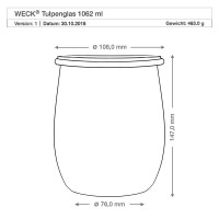 Preview: WECK-tulpglas 1062ml Preview: WECK-tulpglas 1062ml