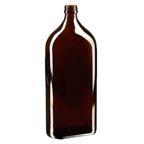 Flasque brune de 1 000 ml, au goulot PP 28