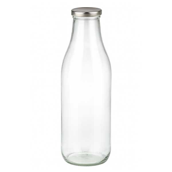 1000ml melkfles + BasicSeal deksel zilver UN...