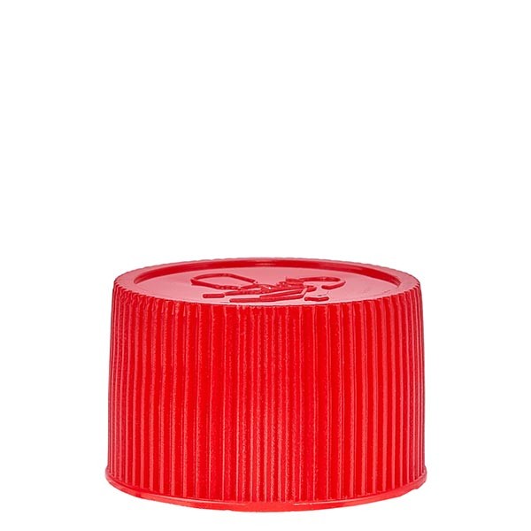 Schroefsluiting 25 mm rood PP met kinderslot