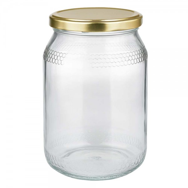 Pot à miel 1260 g avec couvercle doré BasicSeal UNiTWIST