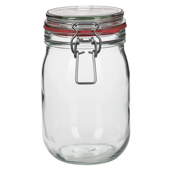 1140 ml glas met draadbeugel / spanbeugelglas rond, geschikt voor pasteurisatie