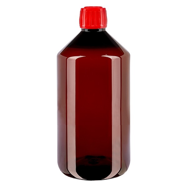 Bouteille PET 750ml avec bouchon rouge OV