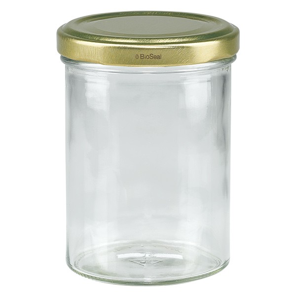 435 ml trommelglas met BioSeal gouden UNiTWIST