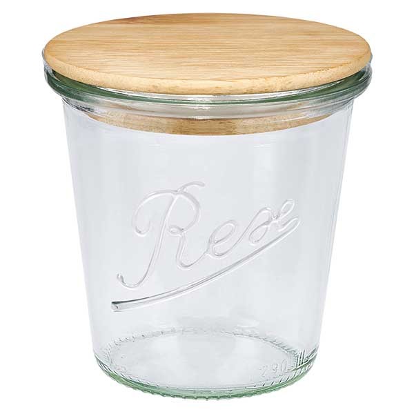 REX-stortglas 290ml (1/5 liter) met hout deksel