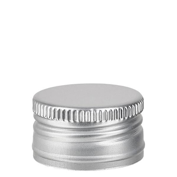 Schroefsluiting 24 mm zilver aluminium geribbeld met afdichtplaatje
