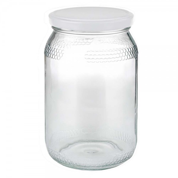 Pot à miel 1260 g avec couvercle blanc BasicSeal UNiTWIST