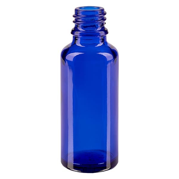 Flacon compte-gouttes pour pharmacie 30 ml DIN18 - verre bleu