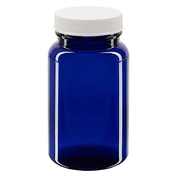 Pot Petpacker bleu cobalt 100 ml, goulot 38 mm avec couvercle étanche SFYP