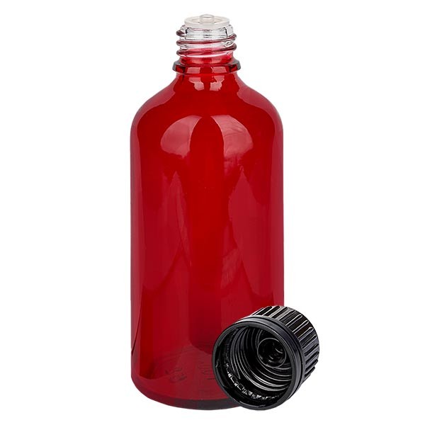 100 ml druppelfles 1 mm met garantiesluiting (OV) RedL. UT18/30 UNiTWIST