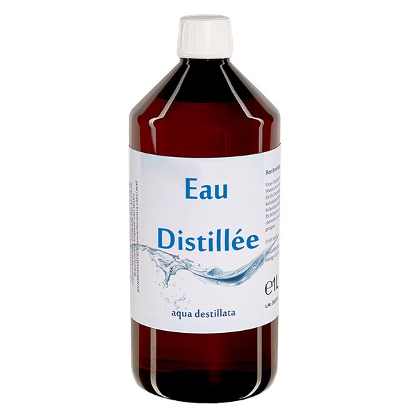 1 liter gedestilleerd water - Aqua destin bruine 1000ml PET fles.