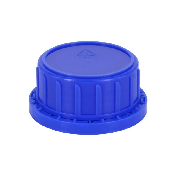 Schroefsluiting met garantiesluiting (OV) DIN 45 blauw met conische afdichting, passend op flessen met wijde hals 250 ml