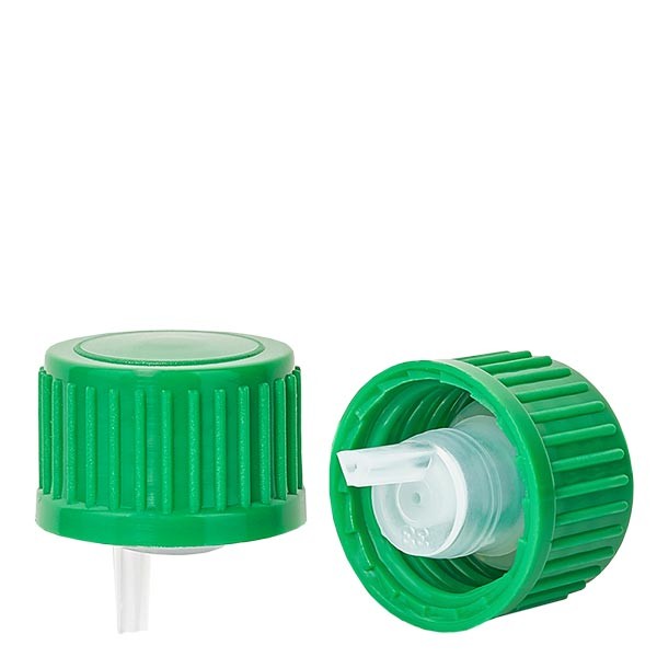 Bouchon compte-gouttes 0,8mm vert 18mm standard