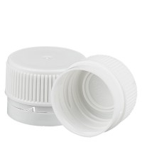 Capsule à vis blanche 28mm pour flacons norme euro + inviolabilité Capsule à vis blanche 28mm pour flacons norme euro + inviolabilité