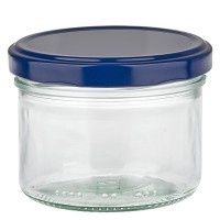 Verre cylindrique 230ml + couvercle BasicSeal bleu UN.. Verre cylindrique 230ml + couvercle BasicSeal bleu UN..