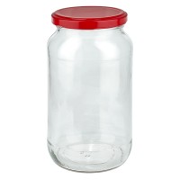 1062ml rond glas + BasicSeal deksel rood UNiTWIST 1062ml rond glas + BasicSeal deksel rood UNiTWIST