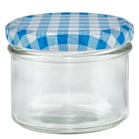 225ml trommelglas + BasicSeal deksel blauw/wit UNiTWiST 225ml trommelglas + BasicSeal deksel blauw/wit UNiTWiST