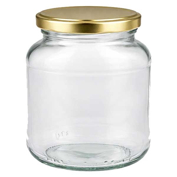 Verre ovale de 370 ml avec couvercle BasicSeal doré UNiTWIST