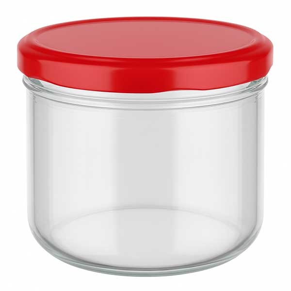 260 ml trommelglas + BasicSeal deksel rood UNiTWIST